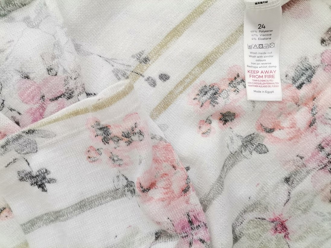 BONMARCHE Rozmiar 24 (52) Kolor Kremowy Okrągły dekolt Tunika Bluzka Rękaw 3/4
