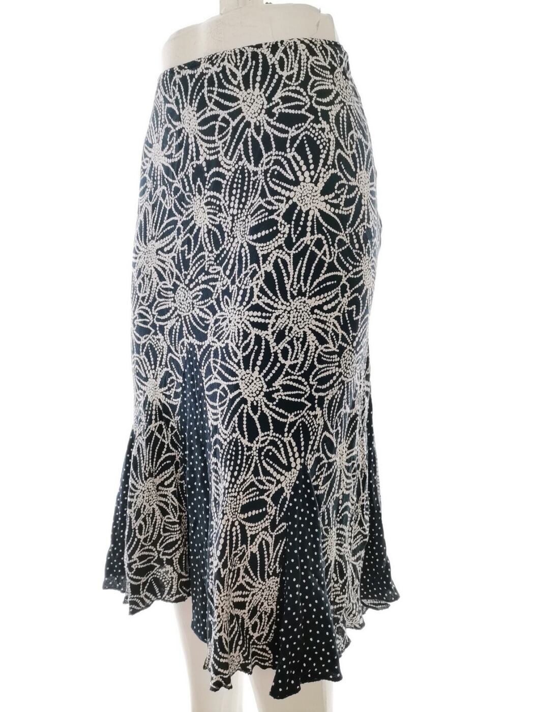 Vintage Rozmiar 42/44 Kolor Granatowy A-Line Spódnica Midi