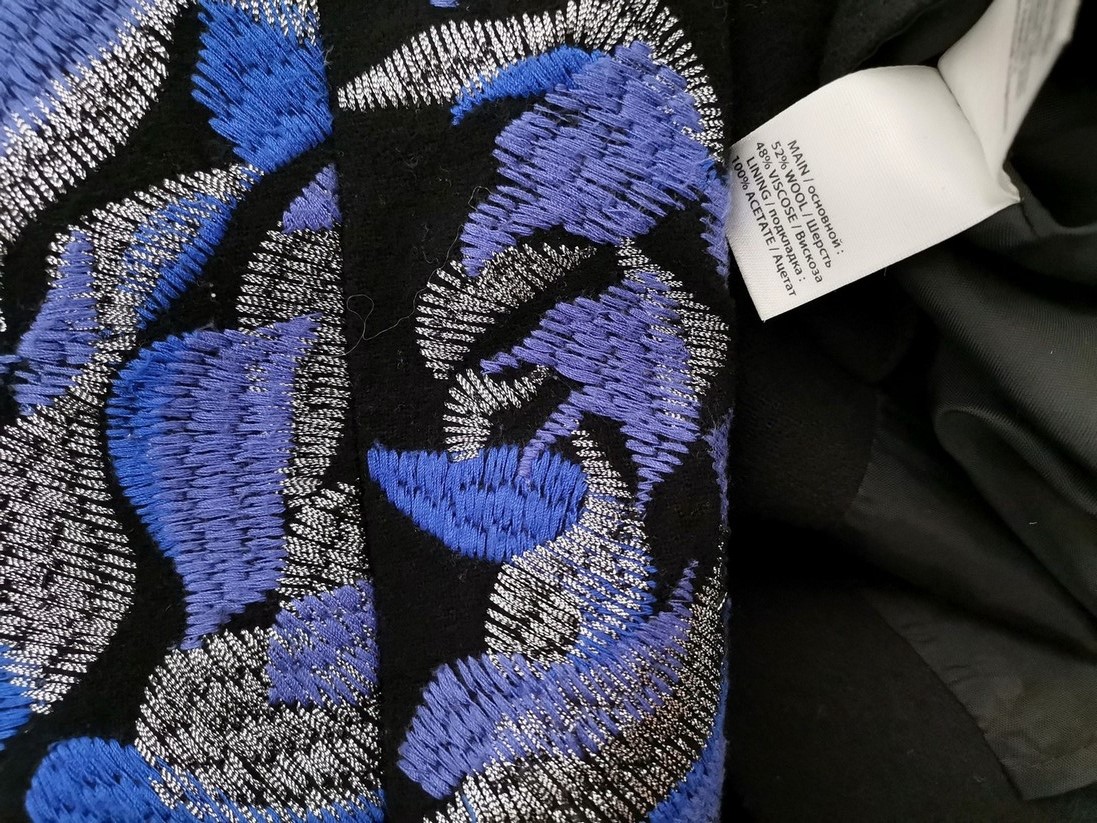 Monsoon Rozmiar 8 (36) Kolor Czarny A-Line Spódnica Midi Materiał Wełna