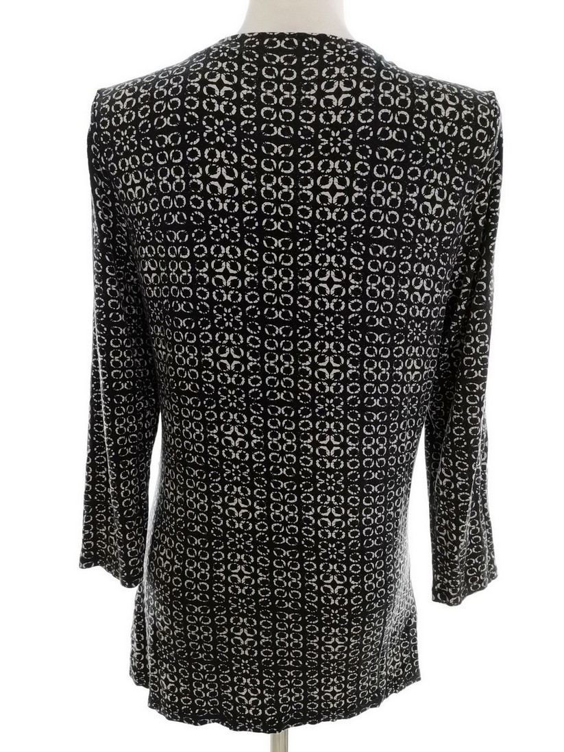 Laura ashley Rozmiar 14 (40) Kolor Czarny Geometryczny W serek Tunika Bluzka Rękaw 3/4 Materiał Wiskoza Laura ashley Rozmiar 14 (40) Kolor Czarny Geometryczny W serek Tunika Bluzka Rękaw 3/4 Materiał Wiskoza