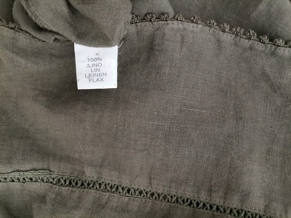 Italy Rozmiar M Kolor Khaki Kwadratowy dekolt Sukienka A-Line Bezrękawnik Do Kolan Materiał Len 100% Italy Rozmiar M Kolor Khaki Kwadratowy dekolt Sukienka A-Line Bezrękawnik Do Kolan Materiał Len 100%