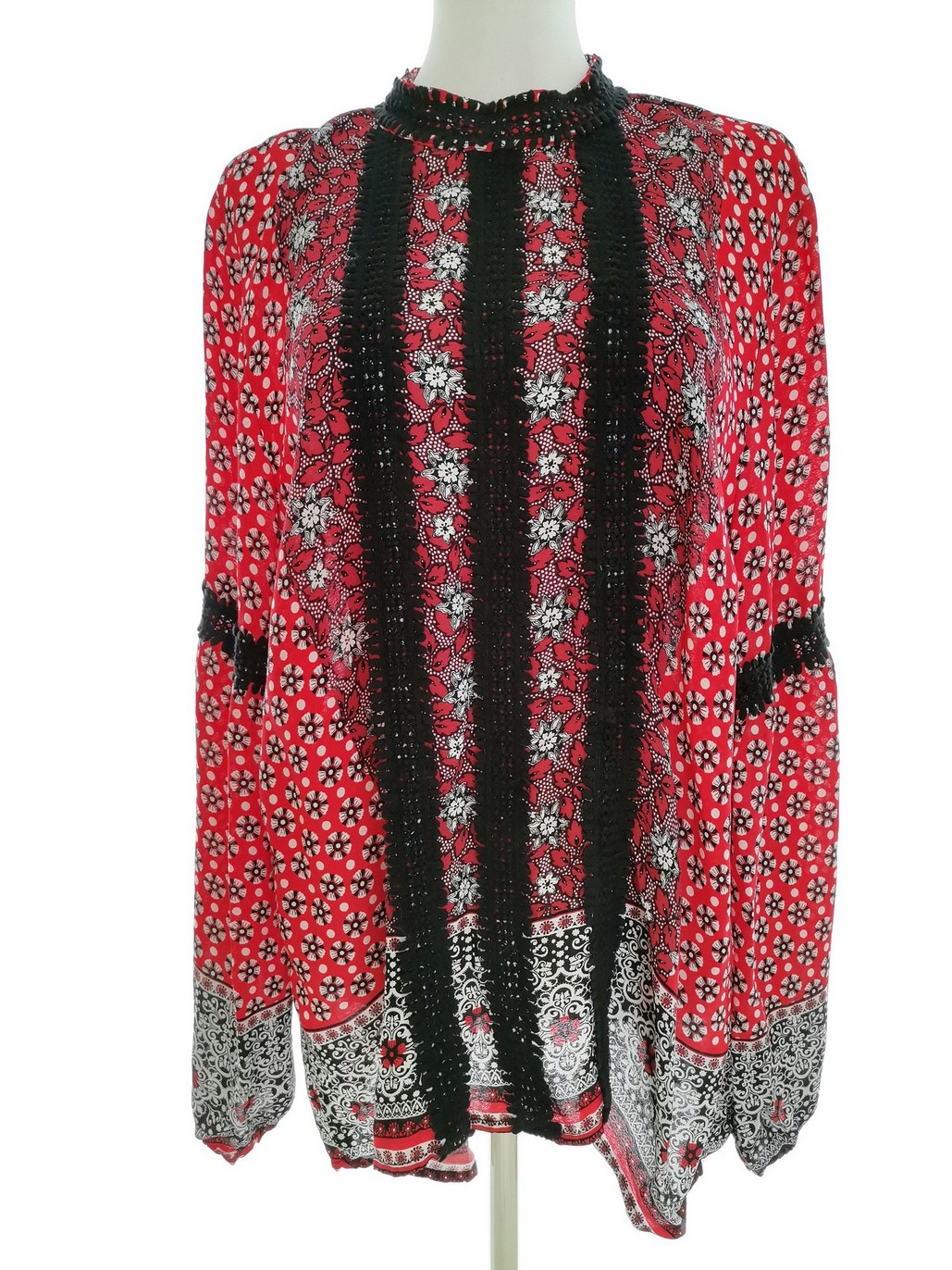 River island Rozmiar 18 (44) Kolor Czerwony Halter Tunika Bluzka Długi rękaw Materiał Wiskoza 100%