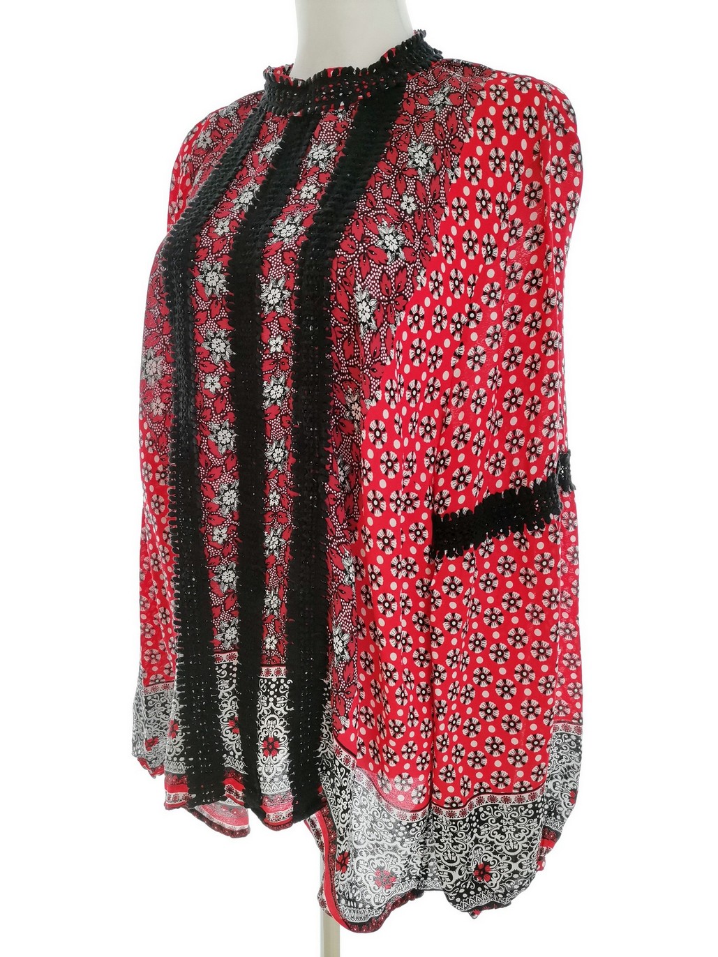 River island Rozmiar 18 (44) Kolor Czerwony Halter Tunika Bluzka Długi rękaw Materiał Wiskoza 100%