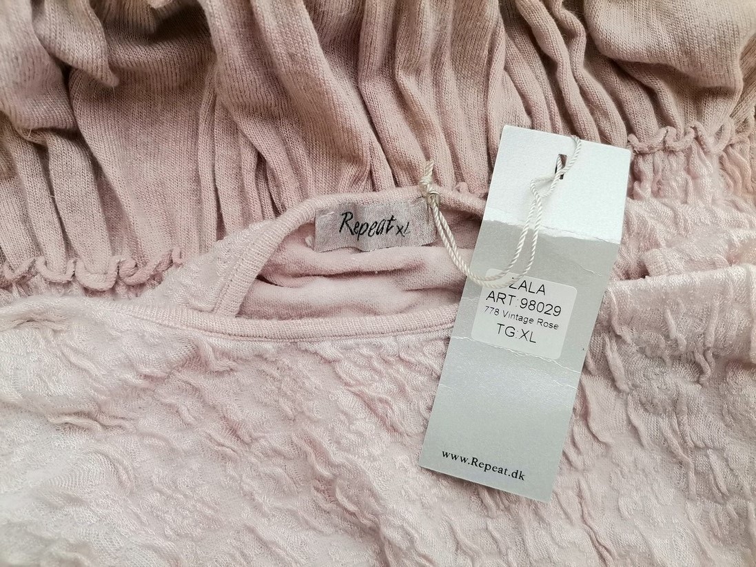 Repeat Rozmiar XL (38) Kolor Pudrowy Róż Okrągły dekolt Sukienka A-Line Długi rękaw Midi Materiał Wiskoza Repeat Rozmiar XL (38) Kolor Pudrowy Róż Okrągły dekolt Sukienka A-Line Długi rękaw Midi Materiał Wiskoza