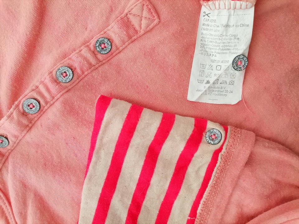 IMG_20220506_132131.jpg Maison scotch Rozmiar 1 (38) Kolor Różowy Pasy Okrągły dekolt Bluzka Popover Guziki Rękaw 3/4 Materiał Bawełna