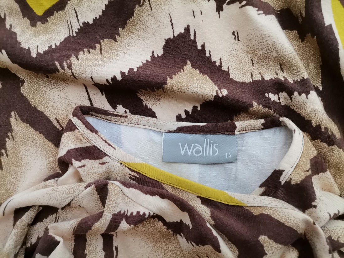 Wallis Rozmiar 14 (42) Kolor Brązowy W serek Sukienka Maxi Rękaw 3/4 Długa Materiał Wiskoza Wallis Rozmiar 14 (42) Kolor Brązowy W serek Sukienka Maxi Rękaw 3/4 Długa Materiał Wiskoza