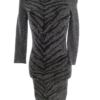Express Rozmiar XS Kolor Czarny Crew Neck Sukienka Sweterkowa Rękaw 3/4 Do Kolan Materiał Rayon
