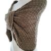 Vila Rozmiar ONE SIZE (34/36) Kolor Brązowy W łódkę Crop Sweter Bezrękawnik Materiał Akryl 100% Gruba dzianina