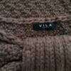 Vila Rozmiar ONE SIZE (34/36) Kolor Brązowy W łódkę Crop Sweter Bezrękawnik Materiał Akryl 100% Gruba dzianina