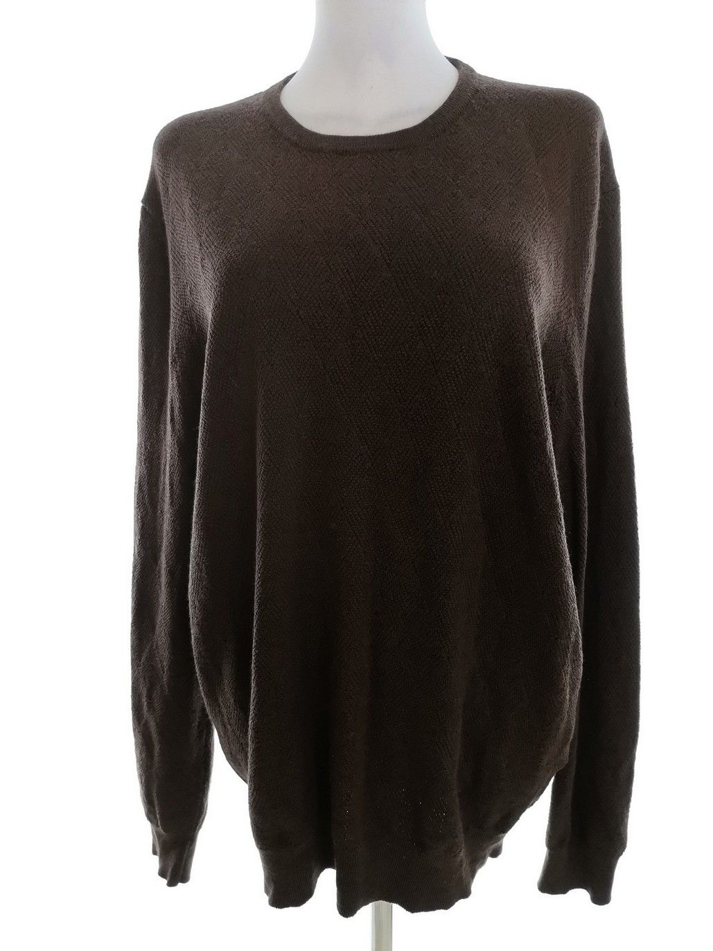Gran Sasso Rozmiar 56 Kolor Brązowy Crew Neck Sweter Długi rękaw Materiał Wełna Jagnięca 100% Cienka dzianina