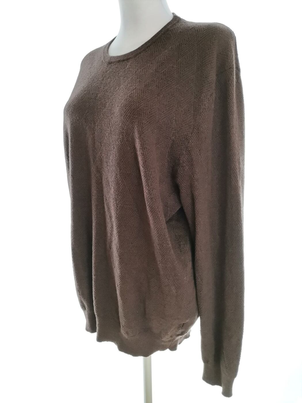 Gran Sasso Rozmiar 56 Kolor Brązowy Crew Neck Sweter Długi rękaw Materiał Wełna Jagnięca 100% Cienka dzianina