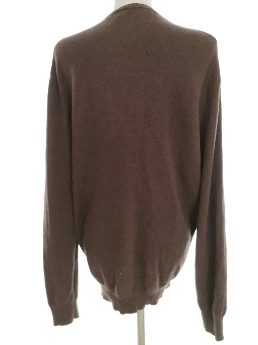 Gran Sasso Rozmiar 56 Kolor Brązowy Crew Neck Sweter Długi rękaw Materiał Wełna Jagnięca 100% Cienka dzianina