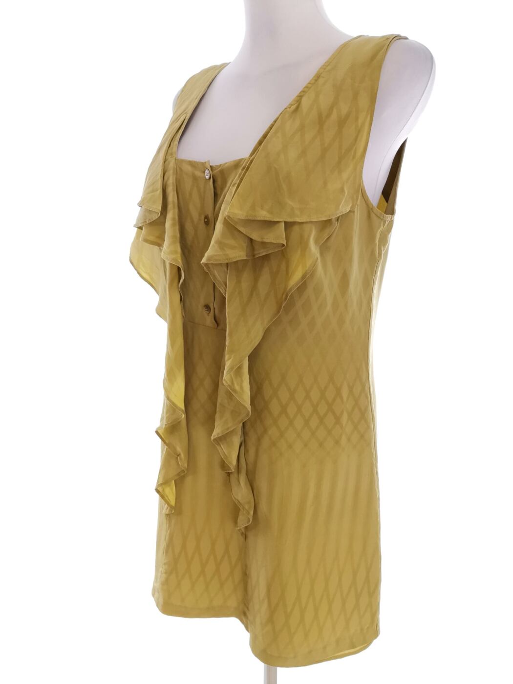 Ted Baker Rozmiar 3 (40) Kolor Zielony Romby Kwadratowy dekolt Tunika Popover Bluzka Bezrękawnik Materiał Jedwab 100% Ted Baker Rozmiar 3 (40) Kolor Zielony Romby Kwadratowy dekolt Tunika Popover Bluzka Bezrękawnik Materiał Jedwab 100%