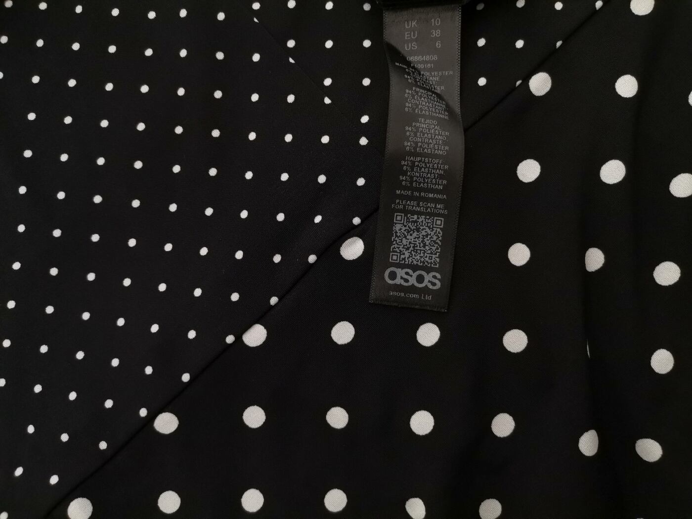 ASOS Rozmiar 10 (38) Kolor Czarny Grochy W serek Sukienka Maxi Krótki rękaw Długa ASOS Rozmiar 10 (38) Kolor Czarny Grochy W serek Sukienka Maxi Krótki rękaw Długa