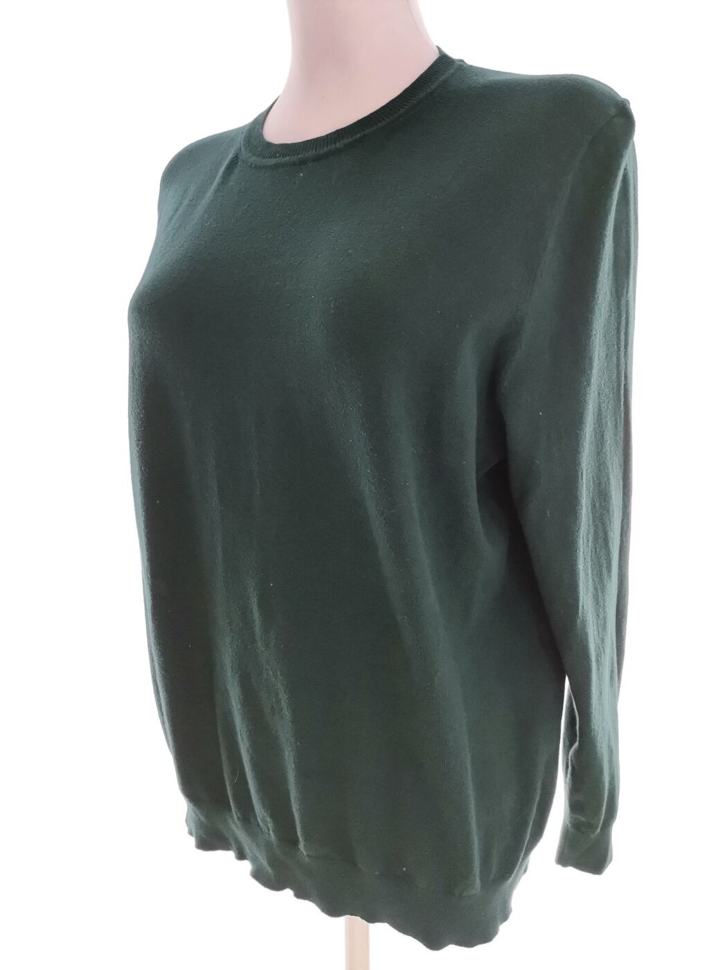 IMG_20220511_124219.jpg John Lewis Rozmiar 14 (42) Kolor Szmaragdowy Crew Neck Sweter Długi rękaw Materiał Bawełna Cienka dzianina