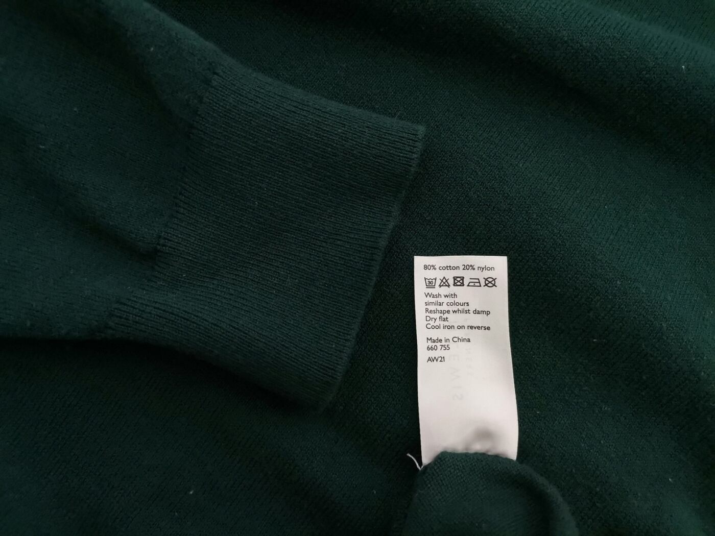 IMG_20220511_124247.jpg John Lewis Rozmiar 14 (42) Kolor Szmaragdowy Crew Neck Sweter Długi rękaw Materiał Bawełna Cienka dzianina