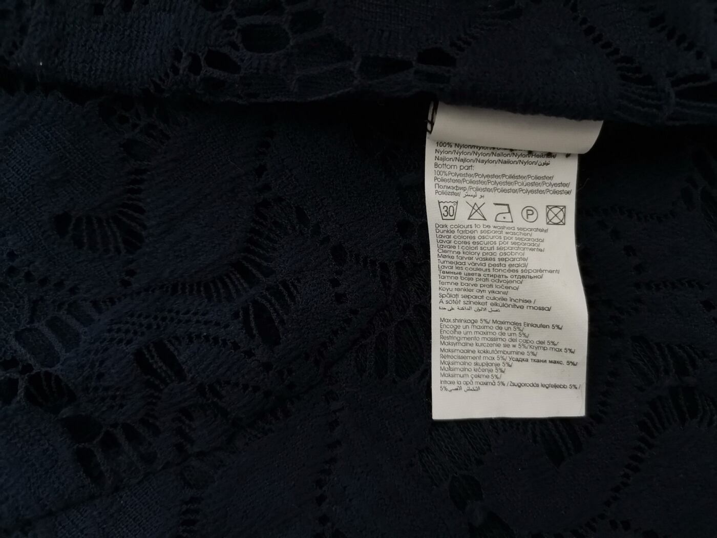 Vero moda Rozmiar XL (38/40) Kolor Granatowy Okrągły dekolt Sukienka A-Line Rękaw 3/4 Do Kolan Vero moda Rozmiar XL (38/40) Kolor Granatowy Okrągły dekolt Sukienka A-Line Rękaw 3/4 Do Kolan