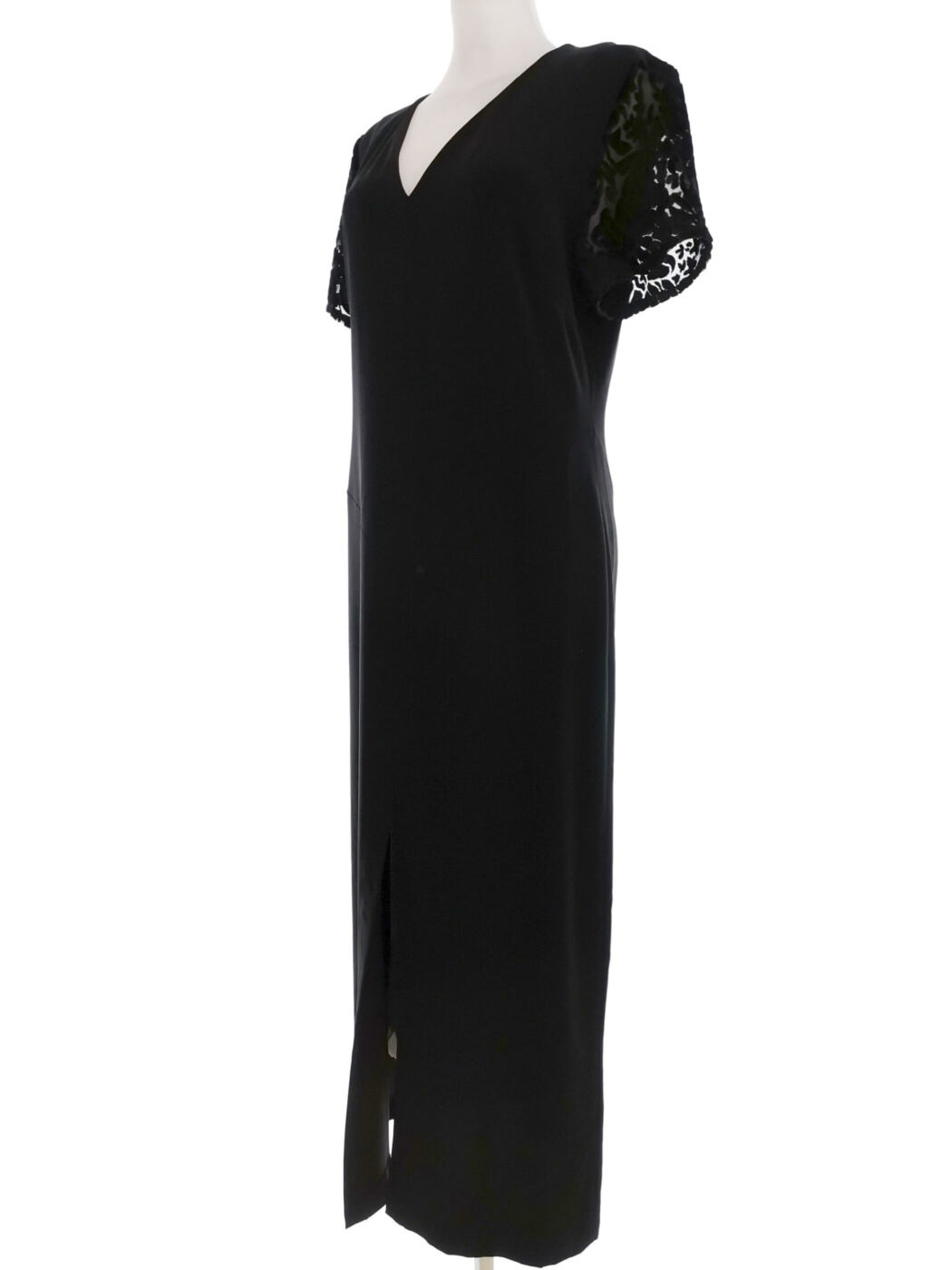 InWear Rozmiar 36 Kolor Czarny W serek Sukienka Maxi Krótki rękaw Długa InWear Rozmiar 36 Kolor Czarny W serek Sukienka Maxi Krótki rękaw Długa