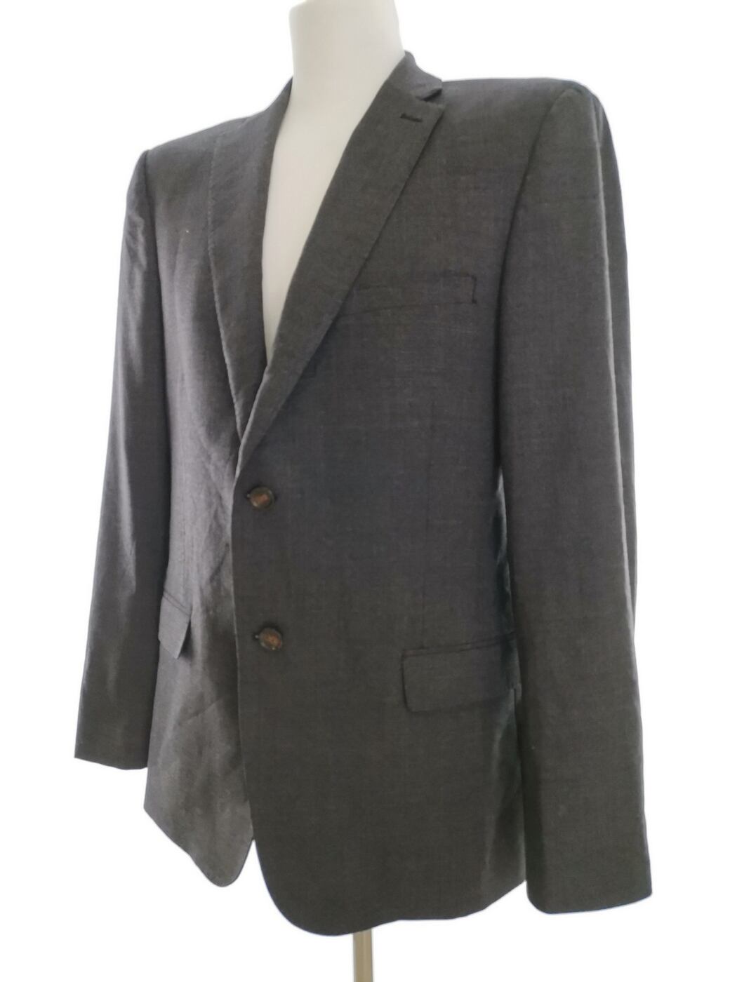 IMG_20220512_132550.jpg Ted Baker Rozmiar 44 (XL) Kolor Szary Męska Marynarka Długi rękaw Materiał Wełna 100%
