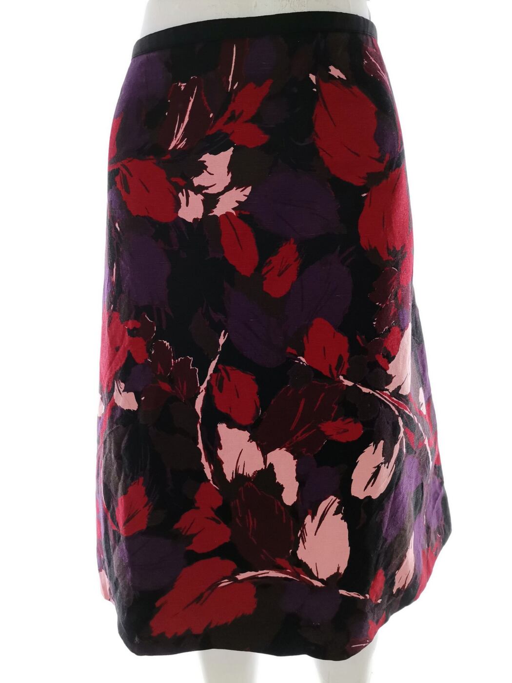 Laura ashley Rozmiar 18 (44) Kolor Fioletowy A-Line Spódnica Midi Materiał Len