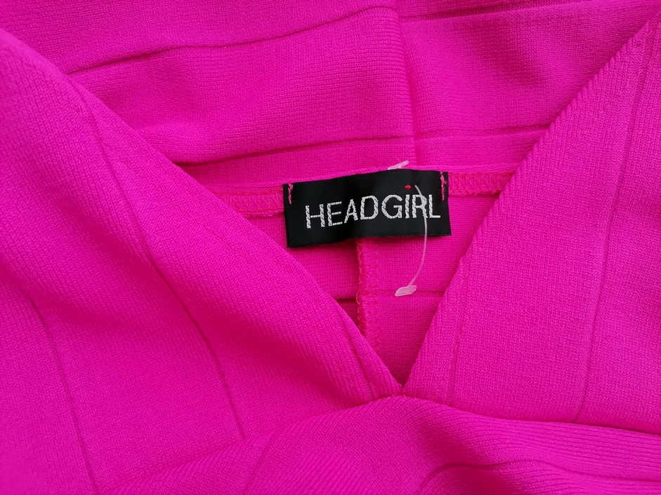 HEADGIRL Rozmiar 34/36 Kolor Różowy W serek Sukienka Bodycon Bezrękawnik Midi HEADGIRL Rozmiar 34/36 Kolor Różowy W serek Sukienka Bodycon Bezrękawnik Midi