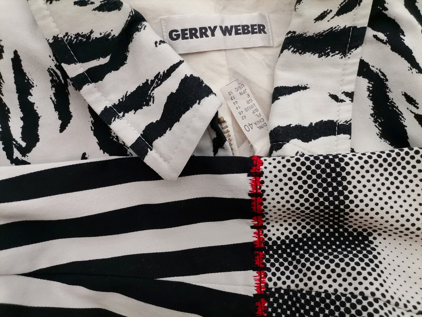 Gerry weber Rozmiar 40 Kolor Kremowy Pasy Kołnierz Żakiet na suwak Długi rękaw Materiał Bawełna