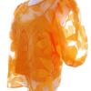 River island Rozmiar 10 (36) Kolor Żółty Roślinny Liście Crew Neck Bluzka Krótki rękaw Materiał Wiskoza
