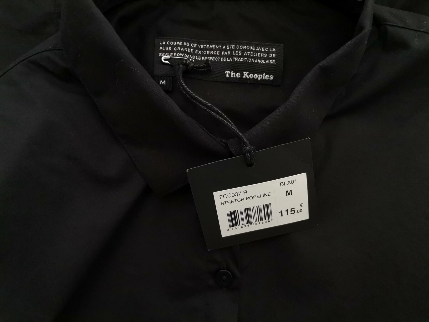 IMG_20220513_133055.jpg The Kooples Rozmiar M Kolor Czarny Kołnierz Koszula Zapinana Bluzka Długi rękaw Materiał Bawełna
