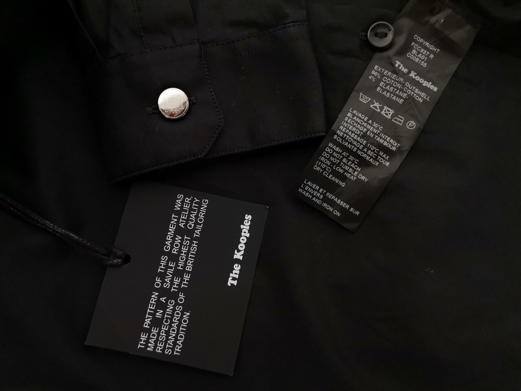 IMG_20220513_133124.jpg The Kooples Rozmiar M Kolor Czarny Kołnierz Koszula Zapinana Bluzka Długi rękaw Materiał Bawełna