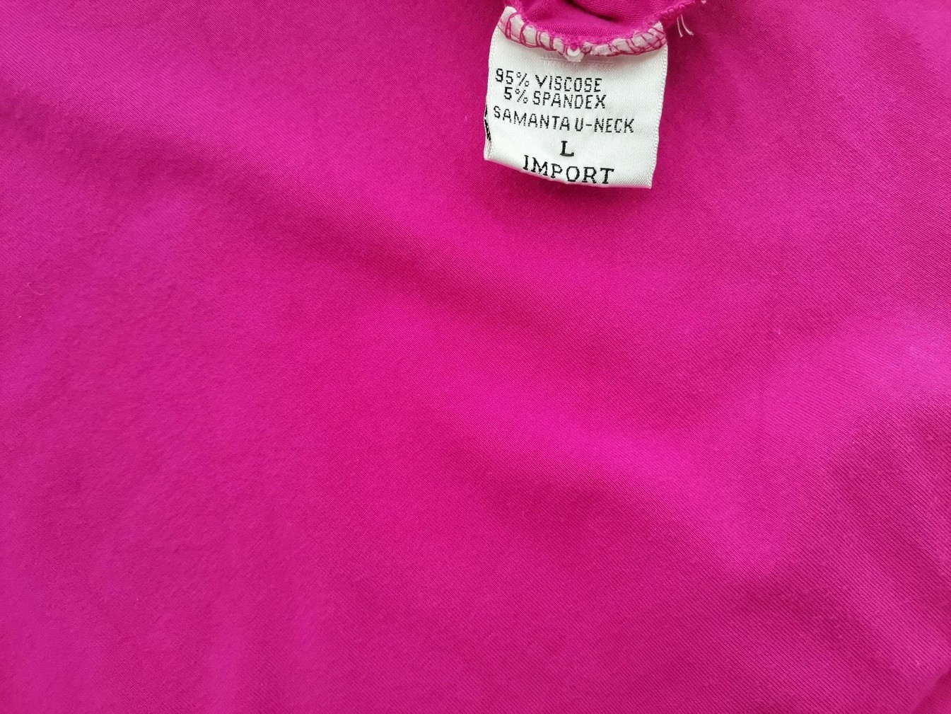 IMG_20220513_142645.jpg Zavanna Rozmiar L Kolor Różowy Crew Neck Bluzka Długi rękaw Materiał Wiskoza