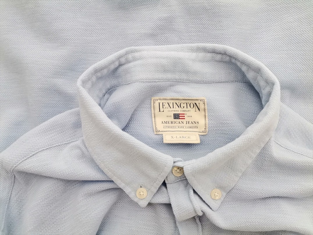 Lexington Rozmiar XL Kolor Niebieski Kołnierz Męska Koszula Casual Długi rękaw Materiał Bawełna 100%