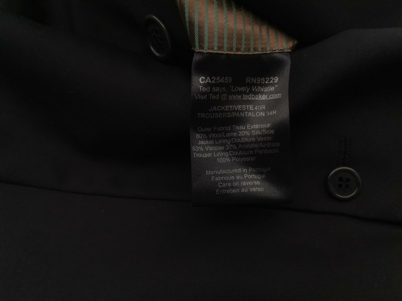 IMG_20220516_120244.jpg Ted Baker Rozmiar 40 Kolor Czarny Męska Marynarka Długi rękaw Materiał Wełna