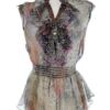River island Rozmiar 8 (34) Kolor Czarny Kołnierz Bluzka Peplum Krótki rękaw Materiał Jedwab 100%