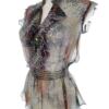 River island Rozmiar 8 (34) Kolor Czarny Kołnierz Bluzka Peplum Krótki rękaw Materiał Jedwab 100%