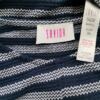 Savida Rozmiar S (38) Kolor Granatowy Pasy Crew Neck Bluzka Peplum Rękaw 3/4
