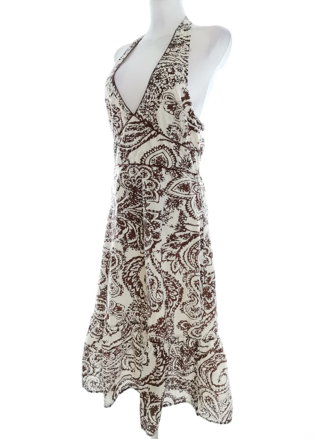 MK Rozmiar 12 (40) Kolor Kremowy Halter Sukienka Maxi Bezrękawnik Długa Materiał Bawełna 100% MK Rozmiar 12 (40) Kolor Kremowy Halter Sukienka Maxi Bezrękawnik Długa Materiał Bawełna 100%