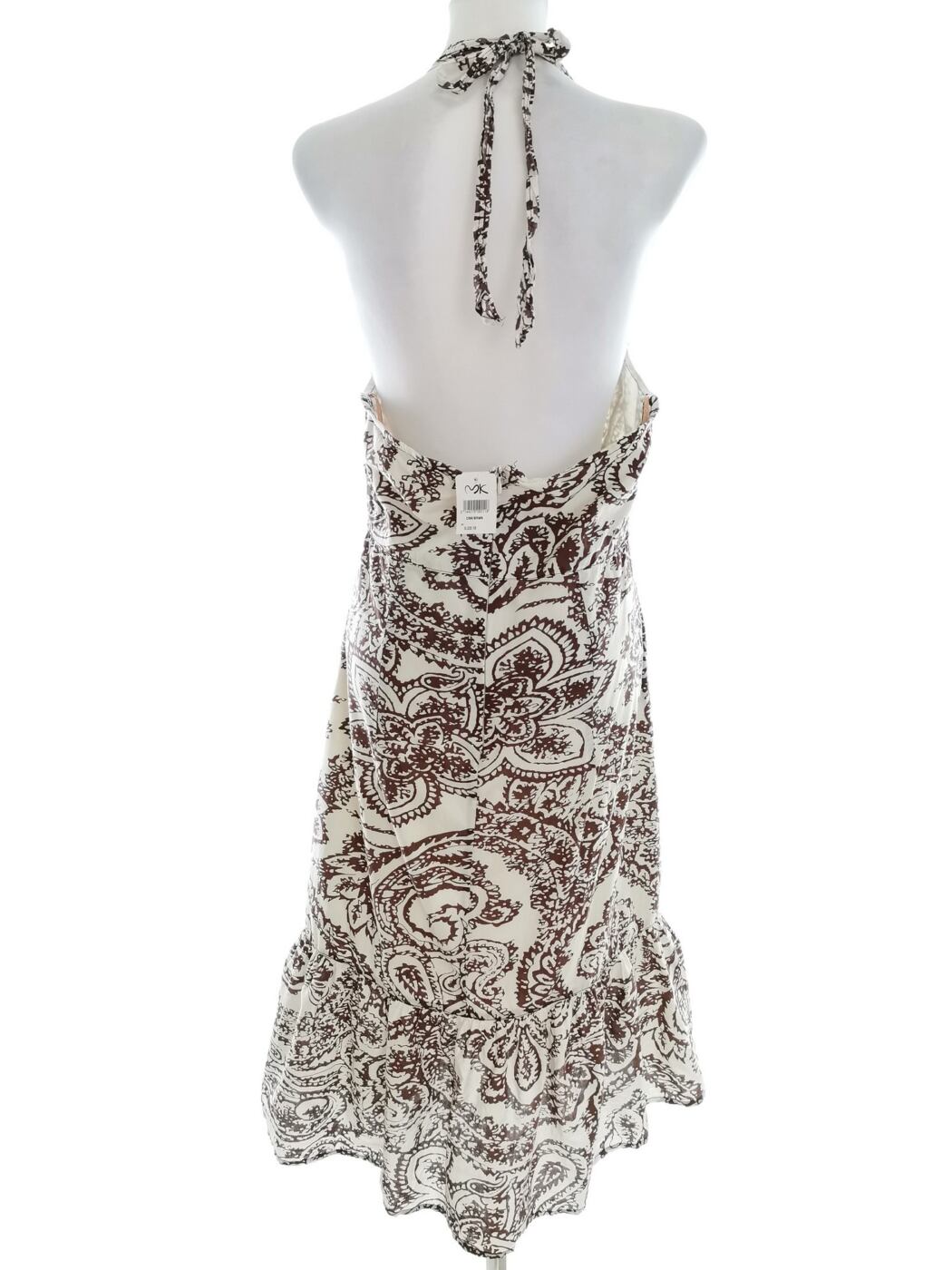 MK Rozmiar 12 (40) Kolor Kremowy Halter Sukienka Maxi Bezrękawnik Długa Materiał Bawełna 100% MK Rozmiar 12 (40) Kolor Kremowy Halter Sukienka Maxi Bezrękawnik Długa Materiał Bawełna 100%