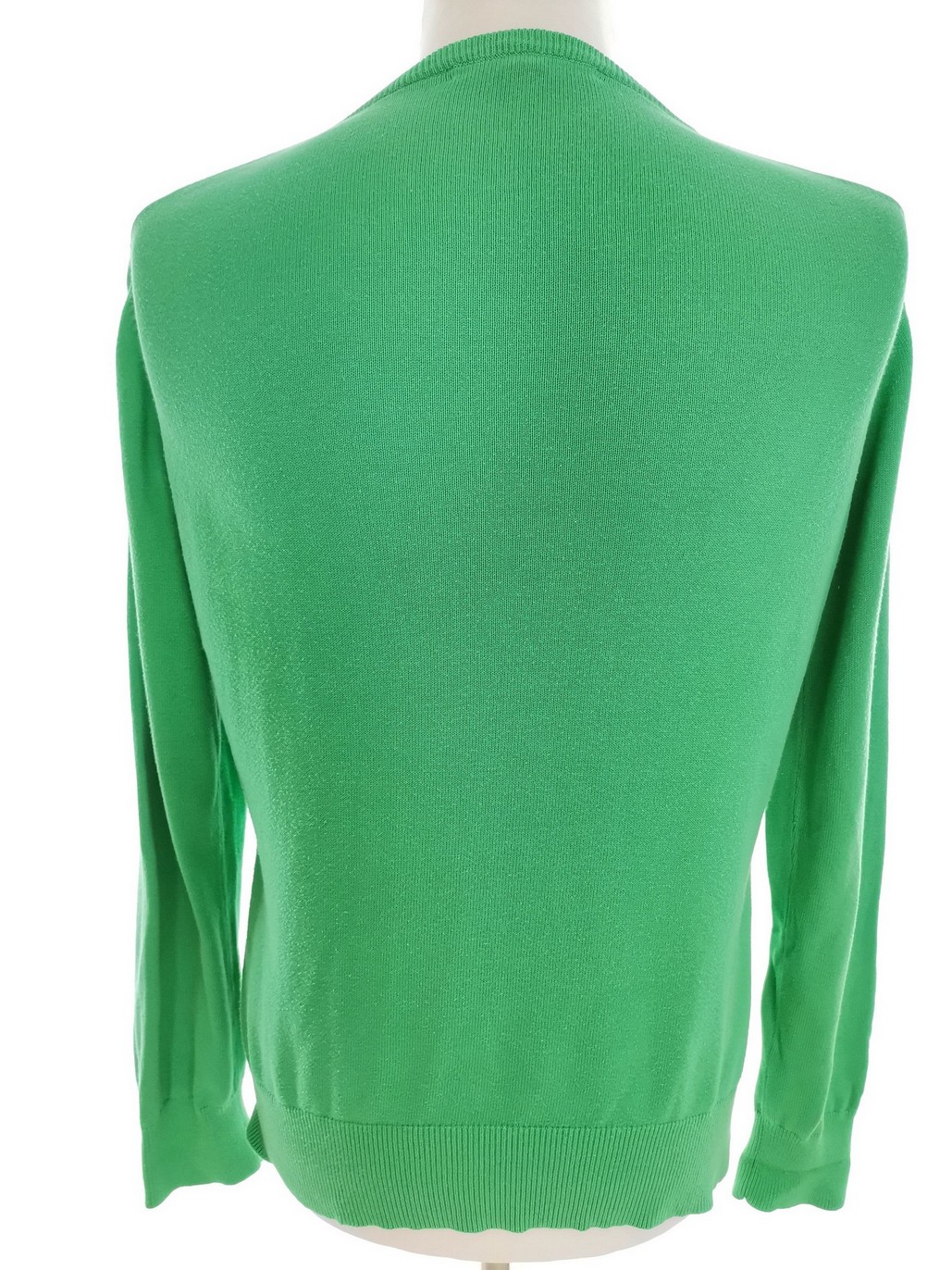 Gant Rozmiar XL Kolor Zielony W serek Sweter Długi rękaw Materiał Bawełna 100% Cienka dzianina