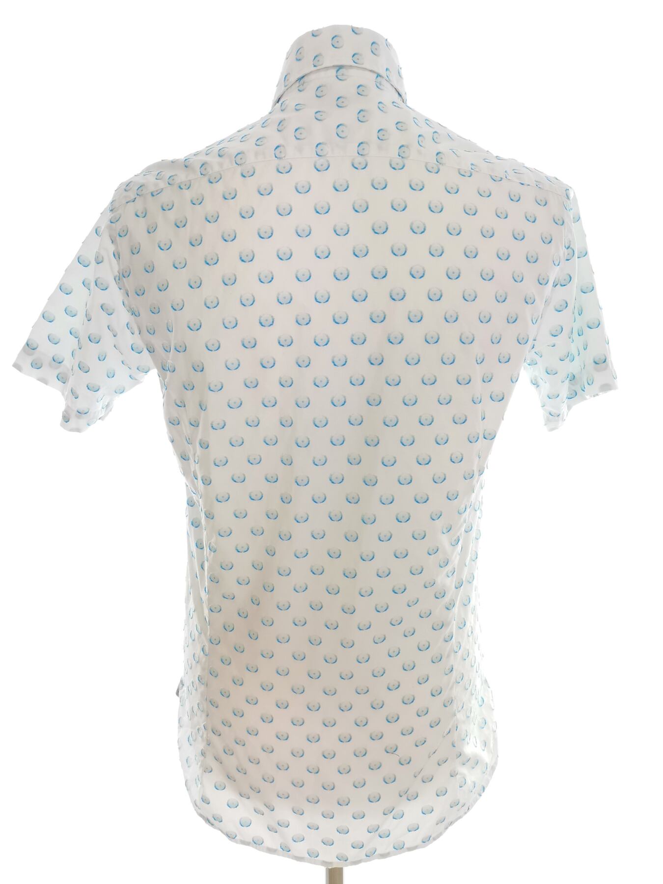 IMG_20220519_122758.jpg Ted Baker Rozmiar 3 (M) Kolor Biały Kołnierz Męska Koszula Casual Krótki rękaw Materiał Bawełna 100%