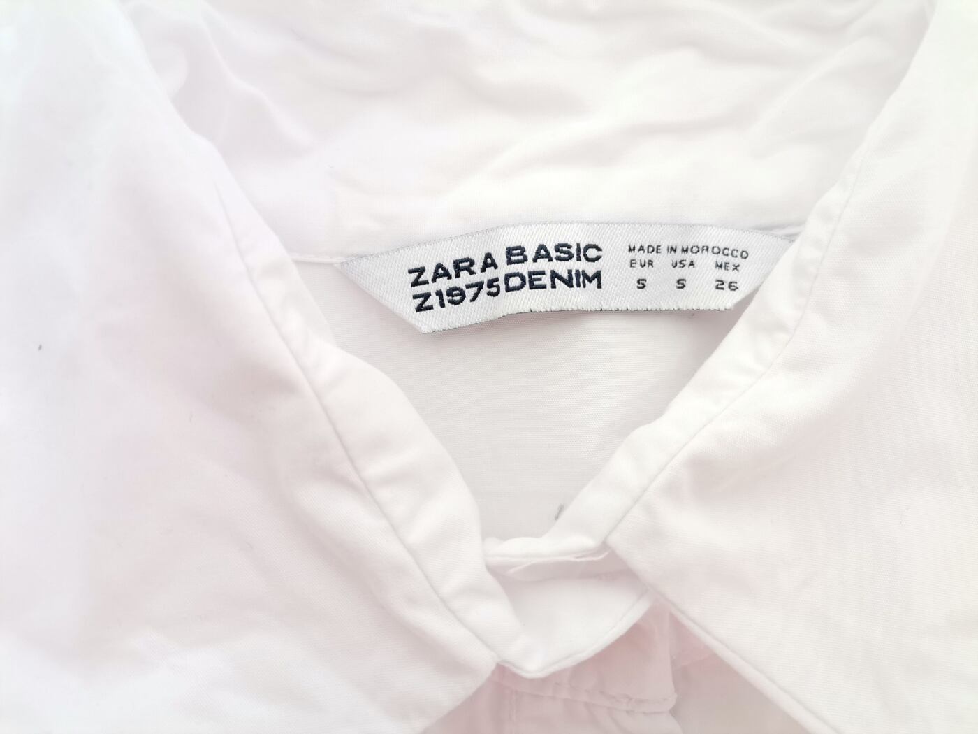 IMG_20220519_134902.jpg ZARA BASIC Rozmiar S Kolor Biały Kołnierz Bluzka Zapinana Krótki rękaw Materiał Bawełna 100%