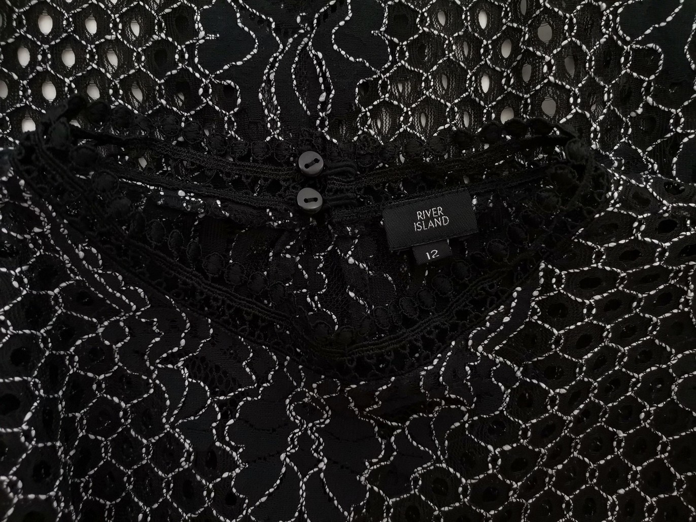 River island Rozmiar 12 (38) Kolor Czarny Pół golf Bluzka Długi rękaw