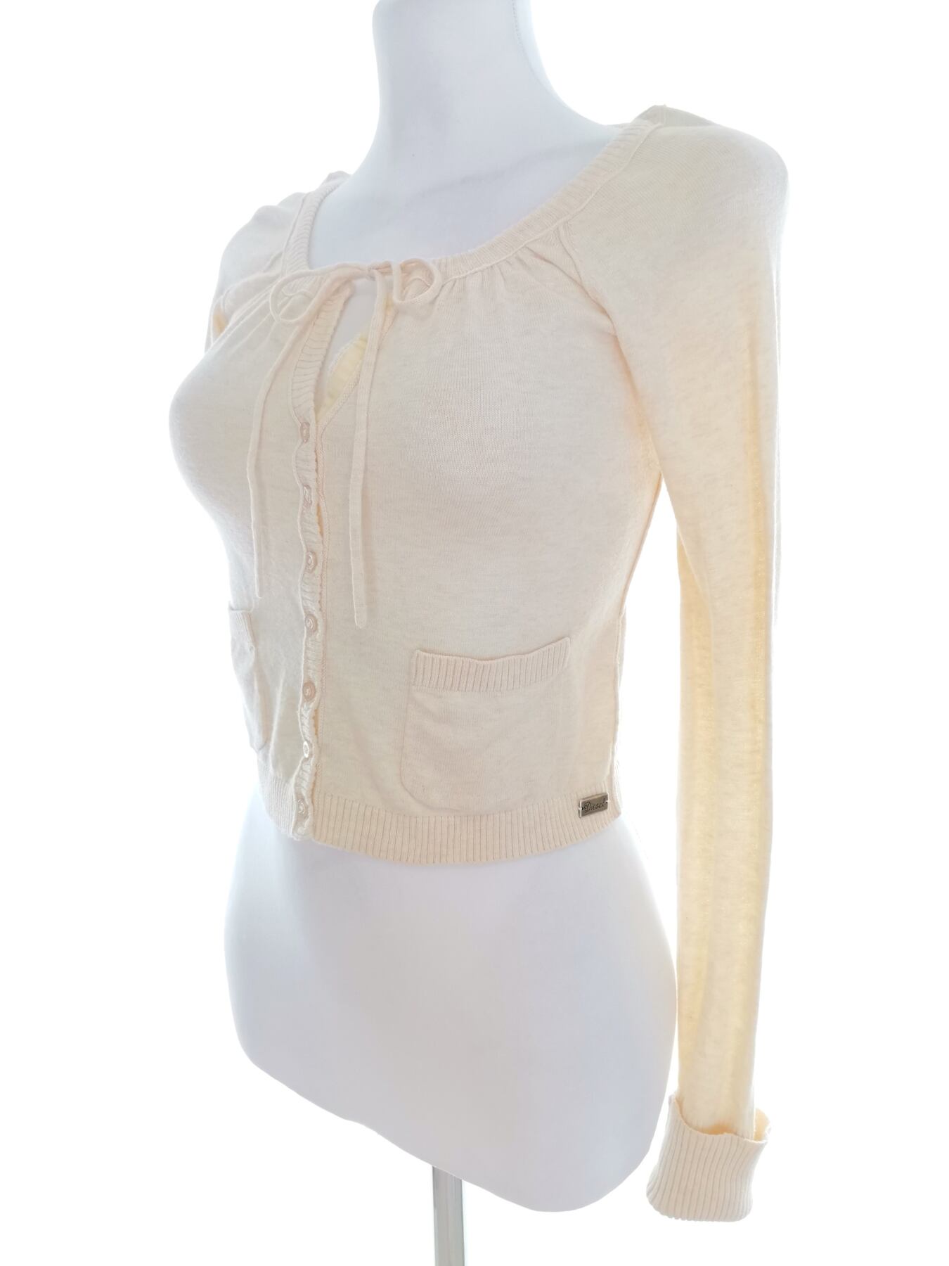 IMG_20220519_140053.jpg Diesel Rozmiar S Kolor Kremowy Keyhole Crew Neck Kardigan Zapinany Długi rękaw Materiał Bawełna 100% Cienka dzianina
