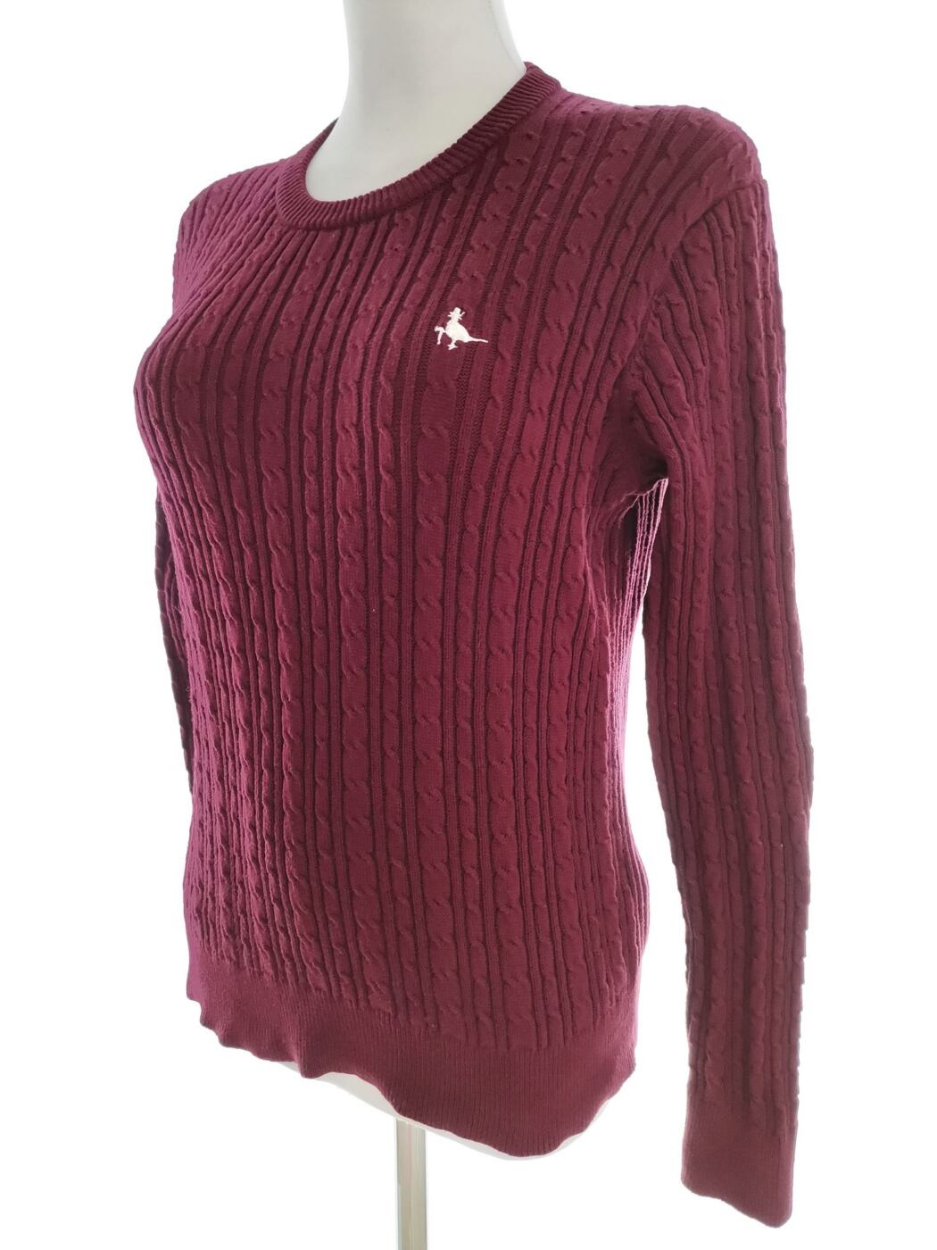 IMG_20220519_141417.jpg Jack Wills Rozmiar 12 (40) Kolor Purpurowy Crew Neck Sweter Długi rękaw Materiał Bawełna 100% Dzianina kablowa