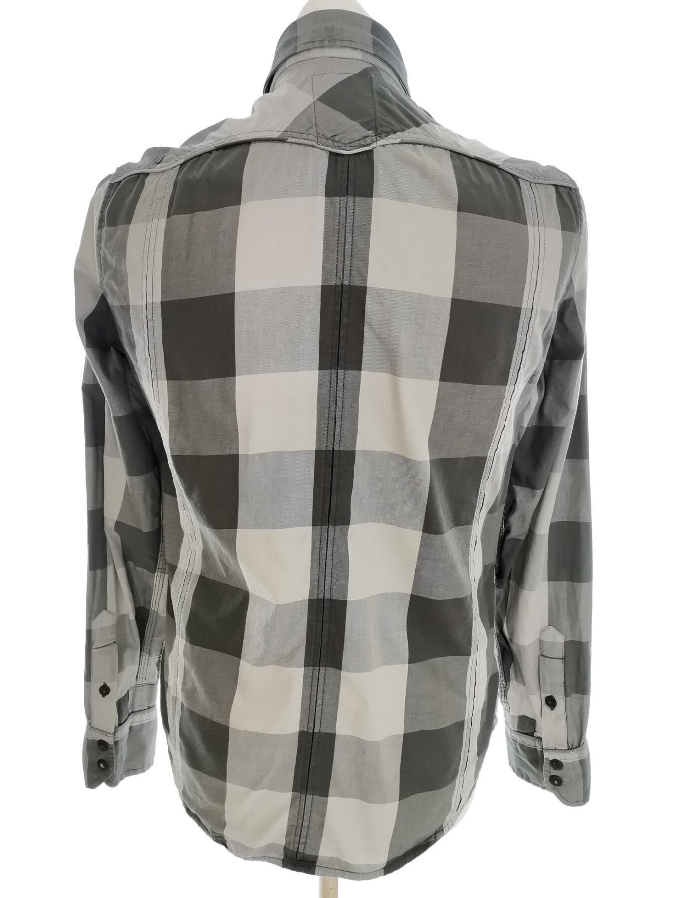 IMG_20220523_115052.jpg G-Star Raw Rozmiar M Kolor Szary Krata Kołnierz Męska Koszula Casual Długi rękaw Materiał Bawełna 100%
