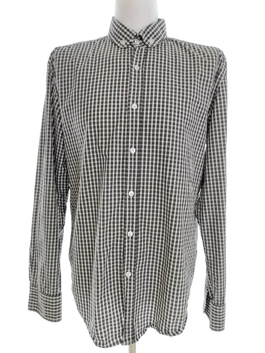 Hugo Boss Rozmiar XL Kolor Czarny Krata Kołnierz Męska Koszula Casual Długi rękaw Materiał Bawełna 100%