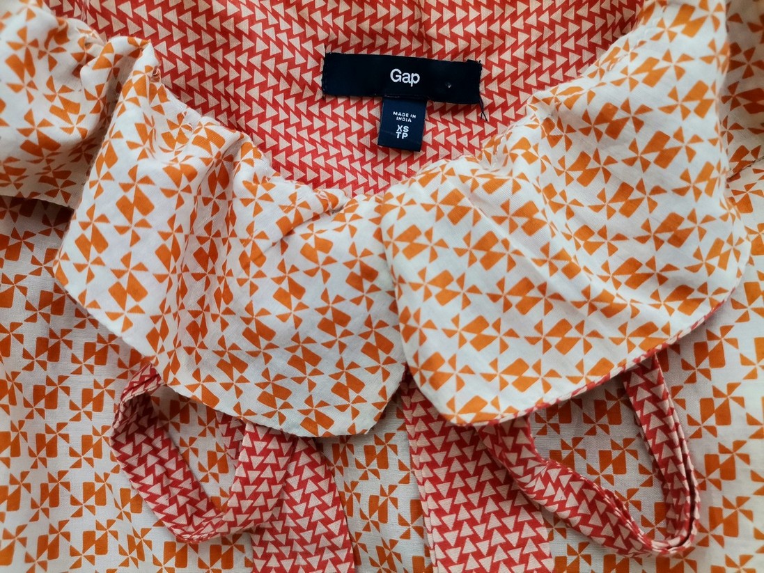 Gap Rozmiar XS Kolor Pomarańczowy Geometryczny Okrągły dekolt Bluzka Bezrękawnik Materiał Bawełna