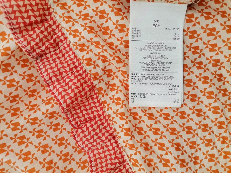 Gap Rozmiar XS Kolor Pomarańczowy Geometryczny Okrągły dekolt Bluzka Bezrękawnik Materiał Bawełna