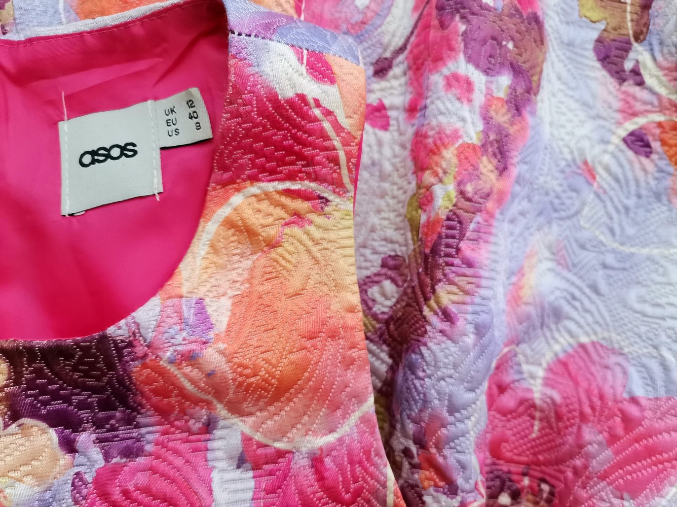 ASOS Rozmiar 40 (36) Kolor Fioletowy Crew Neck Sukienka A-Line Bezrękawnik Do Kolan Materiał Bawełna ASOS Rozmiar 40 (36) Kolor Fioletowy Crew Neck Sukienka A-Line Bezrękawnik Do Kolan Materiał Bawełna