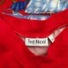 Ted Nicol Rozmiar 44 Kolor Czerwony W serek Bluzka Krótki rękaw Materiał Wiskoza