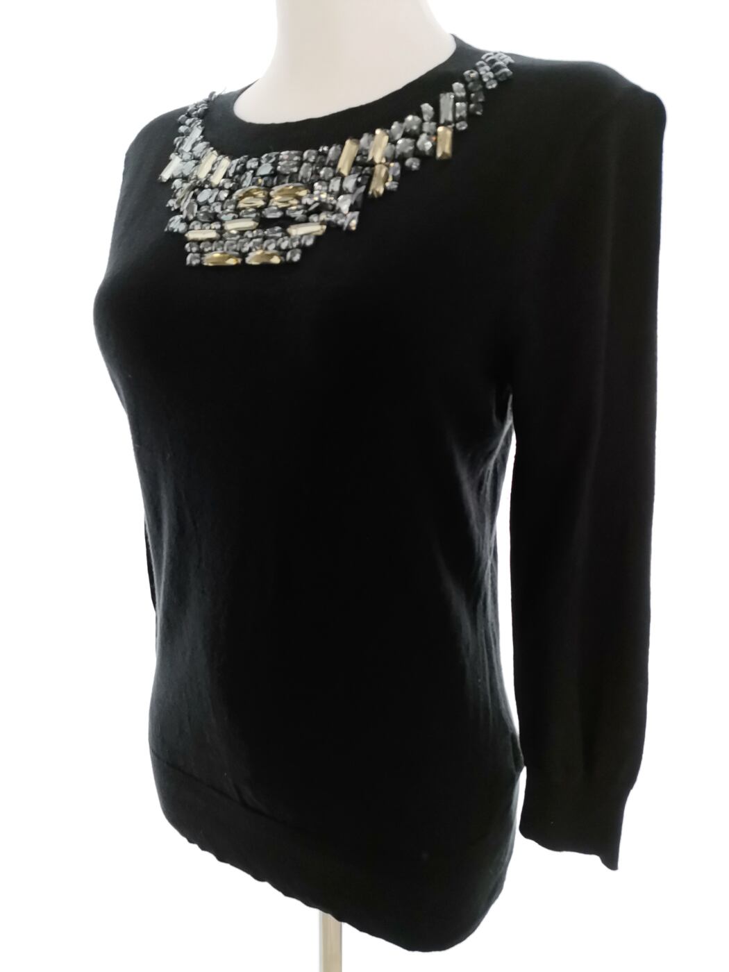 IMG_20220524_140057.jpg Ted Baker Rozmiar 2 (38) Kolor Czarny Crew Neck Sweter Rękaw 3/4 Materiał Bawełna Cienka dzianina